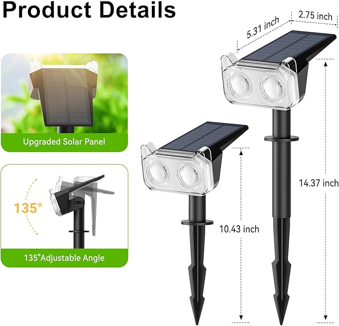 LETMY Solar Spot Lights Outdoor Waterproof - Image 6