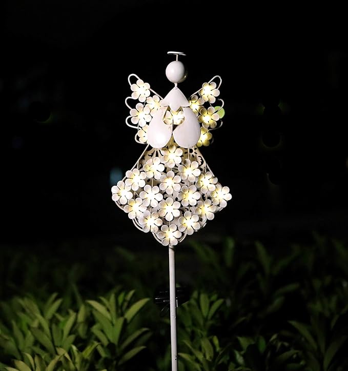 Solar White Angel Garden Stake Lights - Image 2