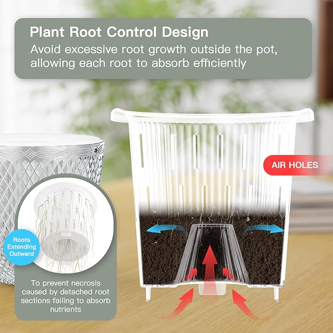 QCQHDU Self Watering Hanging Pots, 2 Pack 5.7 Inch Hanging Planters - Image 5