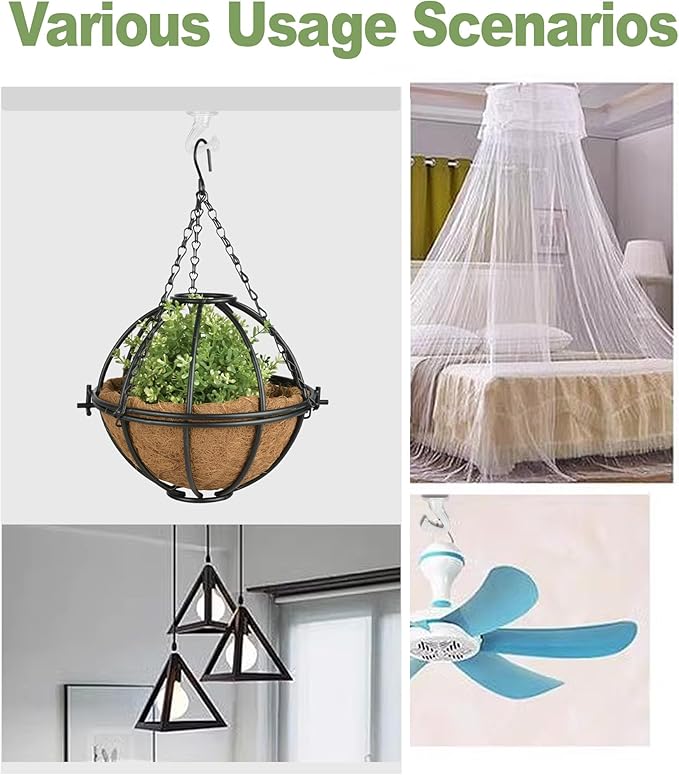 6 pcs Ceiling Hooks for Hanging Plants, Hanging Hanging Lights Metal Small Hooks - Image 2