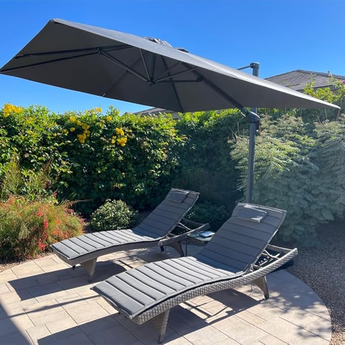 PURPLE LEAF 10 Feet Patio Umbrella Outdoor Cantilever Square Umbrella Aluminum - Image 2