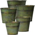 Briful 5 Size Galvanized Buckets Rustic Farmhouse Metal Bucket Galvanized by Briful