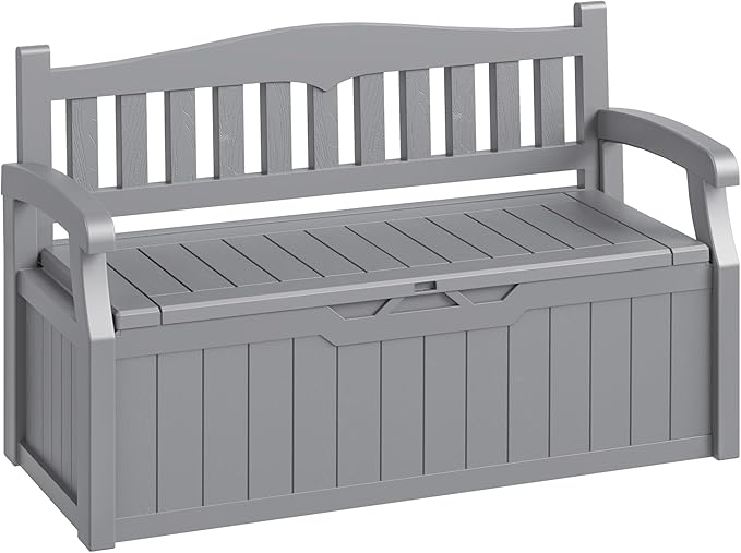 80-Gallon Outdoor Storage Bench, Waterproof Deck Box by Acurax