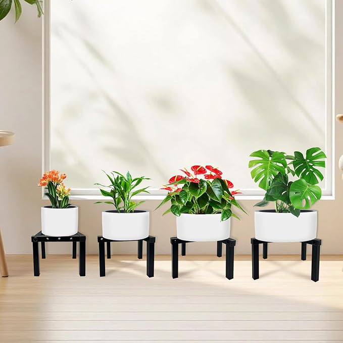4 Pcs Four Legs Adjustable Metal Plant Stand - Image 2