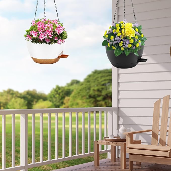 10 inch Hanging Planters for Indoor Plants, 3 Pack Self-Watering Hanging - Image 6