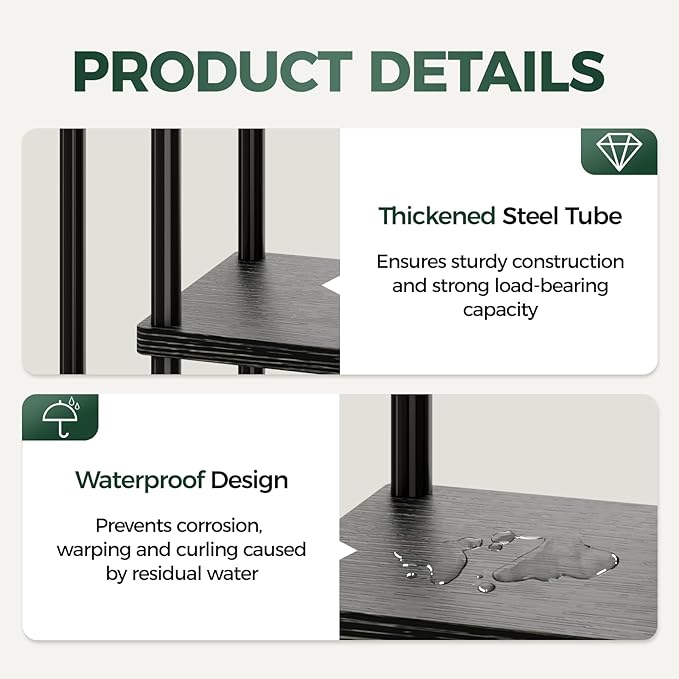 Bamworld Small Plant Stand Indoor 4 Tier Metal Plant Shelf - Image 6