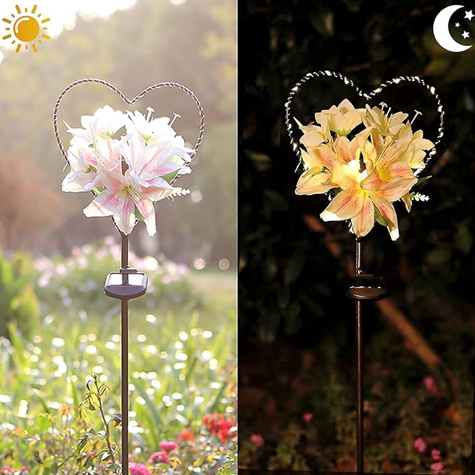 Starryfill Garden Solar Lights Outdoor Heart-Shaped - Image 3