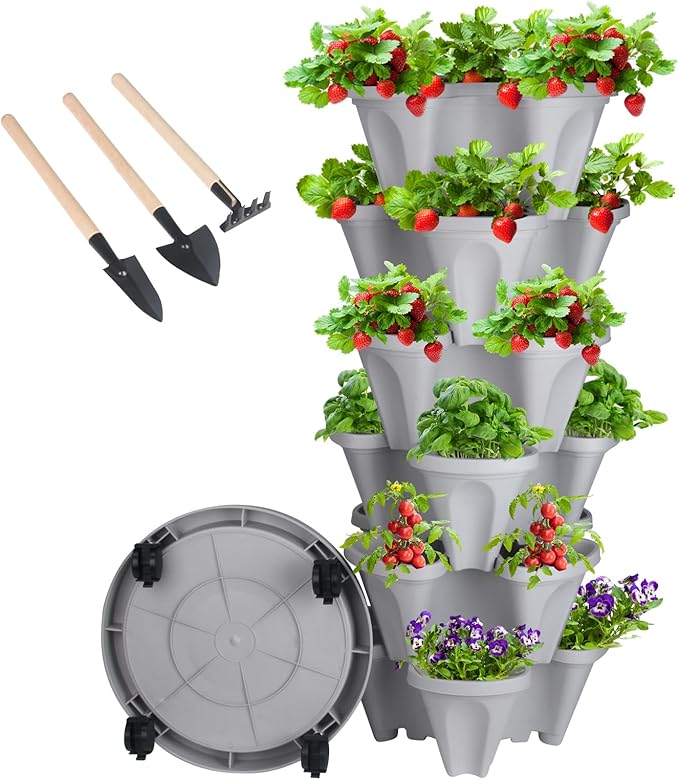 DUNCHATY Stackable Planter, Vertical Garden Planter by DUNCHATY