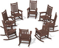 SERWALL HDPE Outdoor Rocking Chair Set of 8, Patio Rocking Chairs by SERWALL