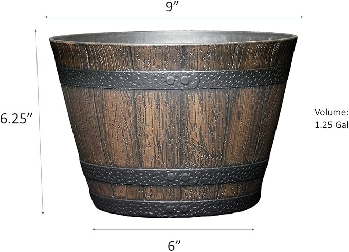 Classic Home and Garden S74CP5D-037R Whiskey Barrel Planter 5 Pack, Kentucky - Image 4