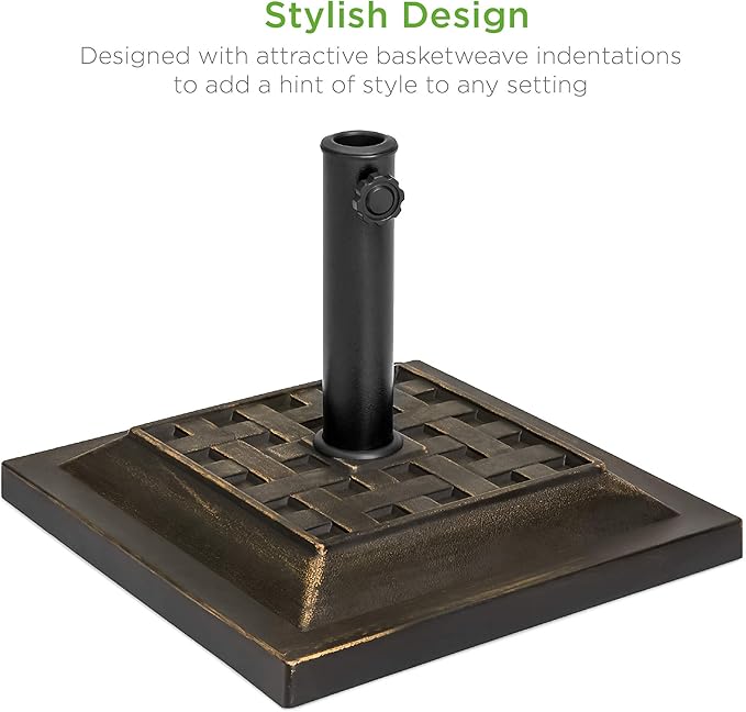 Best Choice Products 26lb Outdoor Patio Umbrella Stand Heavy-Duty Steel Square - Image 2