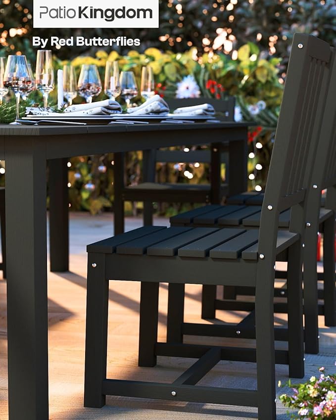 7-Piece Black Outdoor Dining Set - Image 7