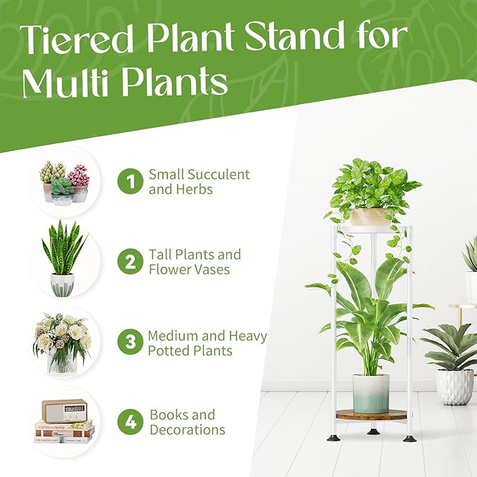iDavosic.ly 2 Tier Corner Plant Stand Indoor, 30 Inch Tall Vertical Metal - Image 7