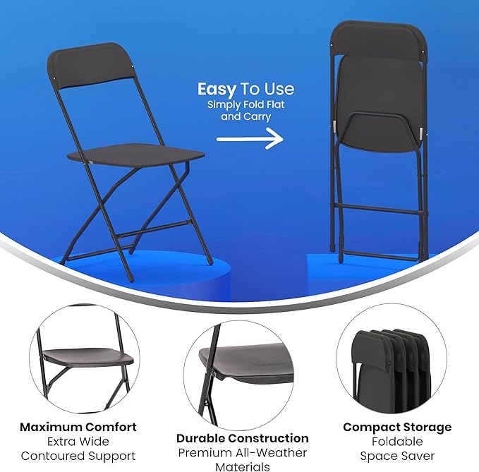 Flash Furniture Hercules Series Big & Tall Stackable Plastic Folding Chairs - Image 8