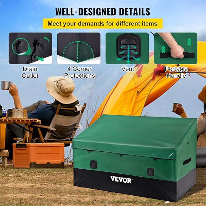 VEVOR Outdoor Storage Box, 150 Gallon Waterproof PE Tarpaulin Deck Box - Image 5