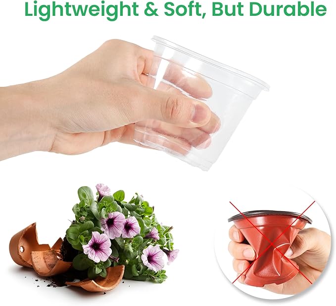 30 Packs 7/5/4 Inch Reinforced Clear Nursery Pots - Image 4