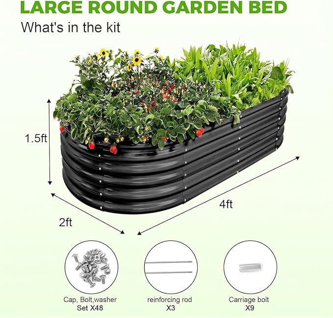 Land Guard 18“ Tall 4×2ft Galvanized Raised Garden Bed Kit, Galvanized Planter - Image 2