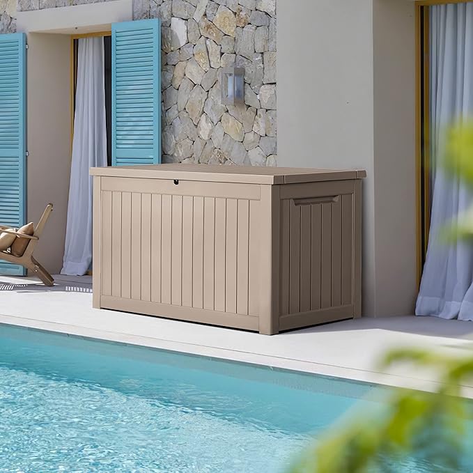 Devoko XXL 230 Gallon Resin Large Deck Box Waterproof Outdoor Storage Box - Image 4