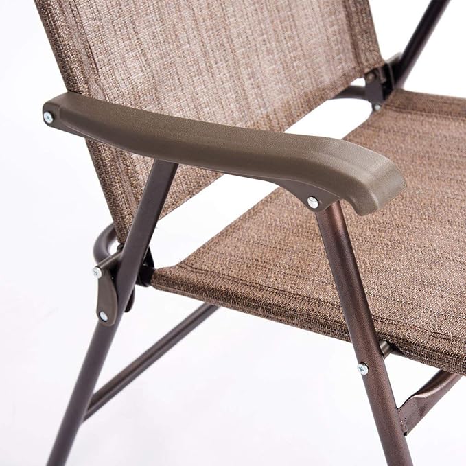 Giantex Set of 2 Patio Folding Chairs, Outdoor Patio Dining Chairs w/Armrest - Image 9