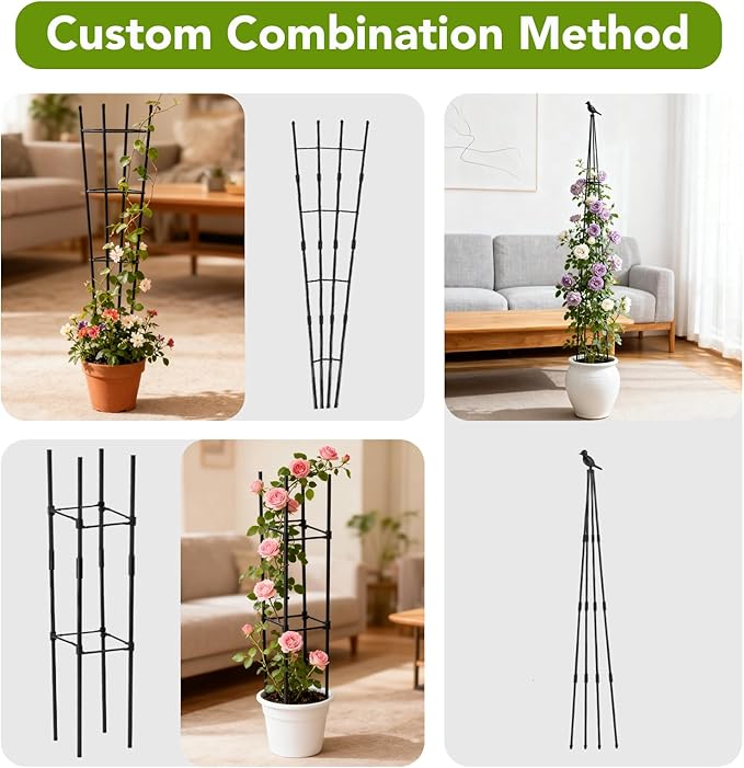 2 Pack Garden Trellis for Climbing Plants Outdoors, 70inch Tower Obelisk - Image 7