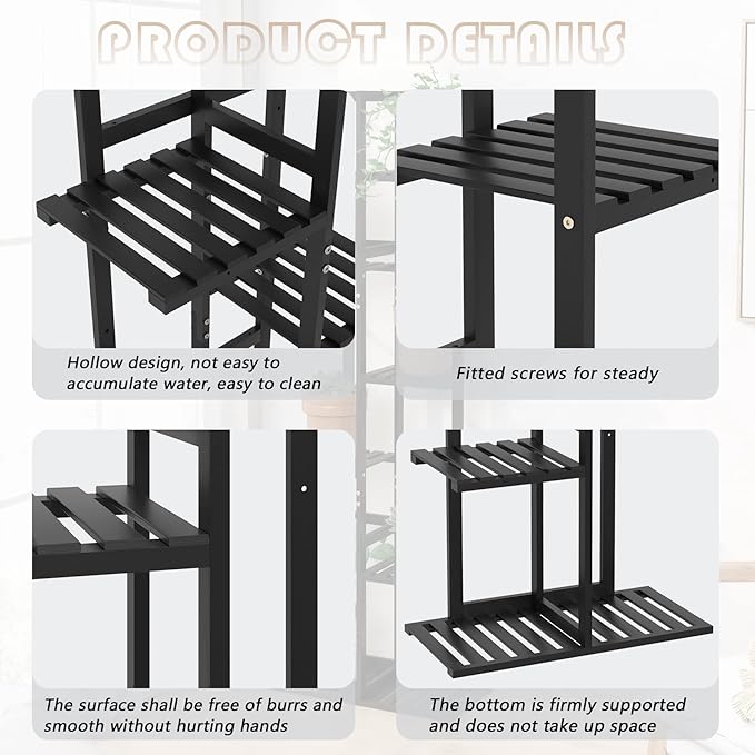 Laiensia Bamboo Plant Stand Rack 6 Tier, Indoor&Outdoor Planter Display Shelves - Image 7