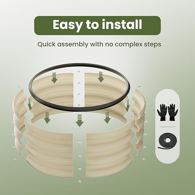 ZXZYHFTY Round Galvanized Raised Garden Bed kit, Round Large Metal Raised - Image 5