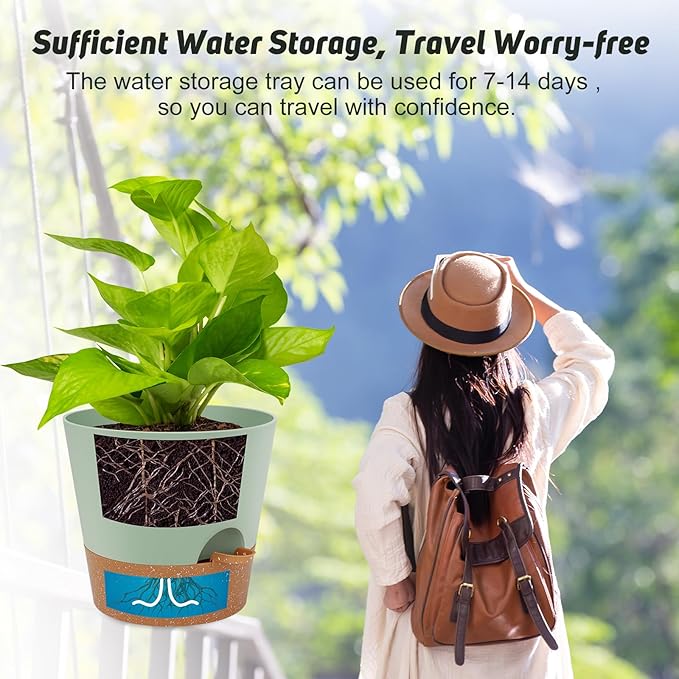 10-Inch Plant Pots, Self-Watering Planters - Image 6