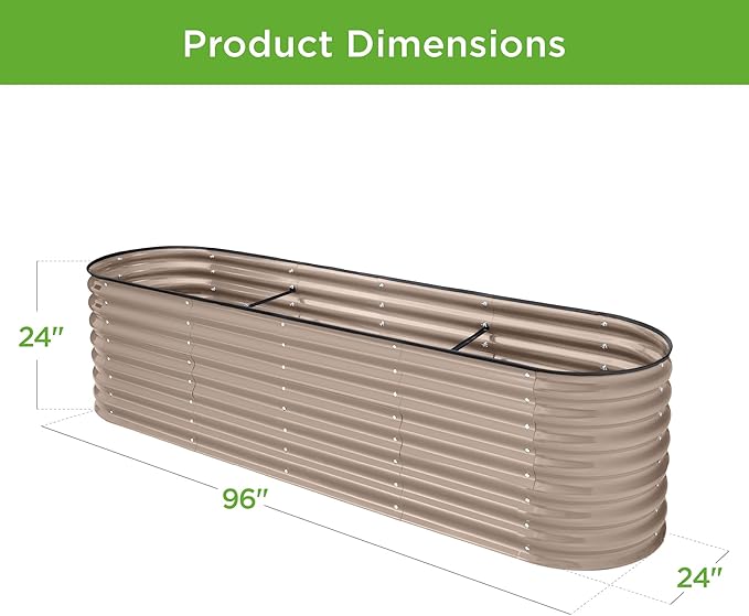 Best Choice Products 8x2x2ft Metal Raised Garden Bed, Oval Outdoor Deep Root - Image 7