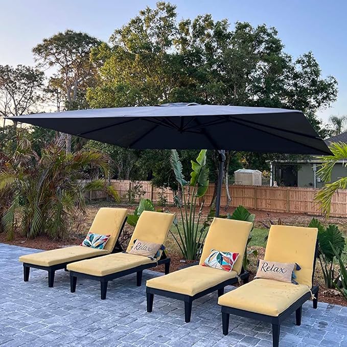 PURPLE LEAF 9' X 11.5' Patio Umbrella Outdoor Cantilever Rectangle Umbrella - Image 2