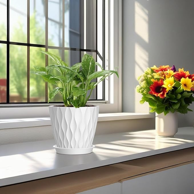 4 Inch Plant Pots, 6 Pack Indoor Flower Pots, Planters - Image 6
