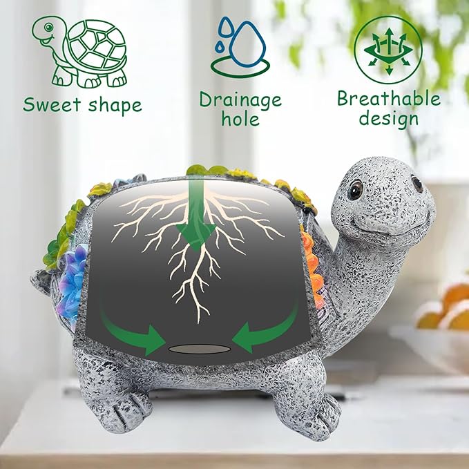 2pcs Small Turtle Planter Window Decor - Image 5