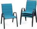 Patio Dining Chairs Set of 4, Stackable Dining Chairs High Back, Breathable by VonzoyHome