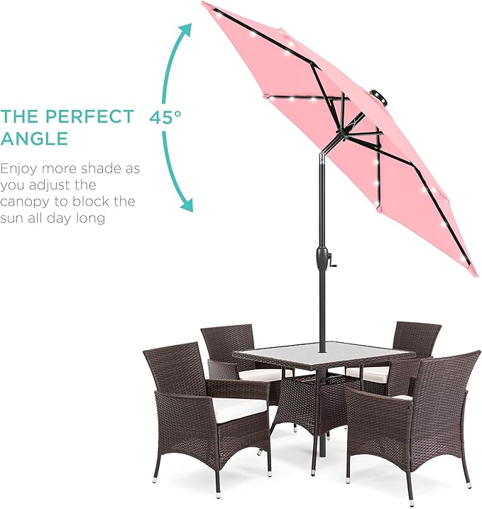 Best Choice Products 7.5ft Outdoor Solar Market Table Patio Umbrella - Image 2