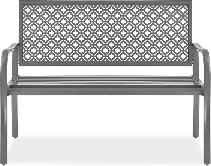 Best Choice Products Outdoor Bench 2-Person Metal Steel Benches Furniture by BestChoiceProducts