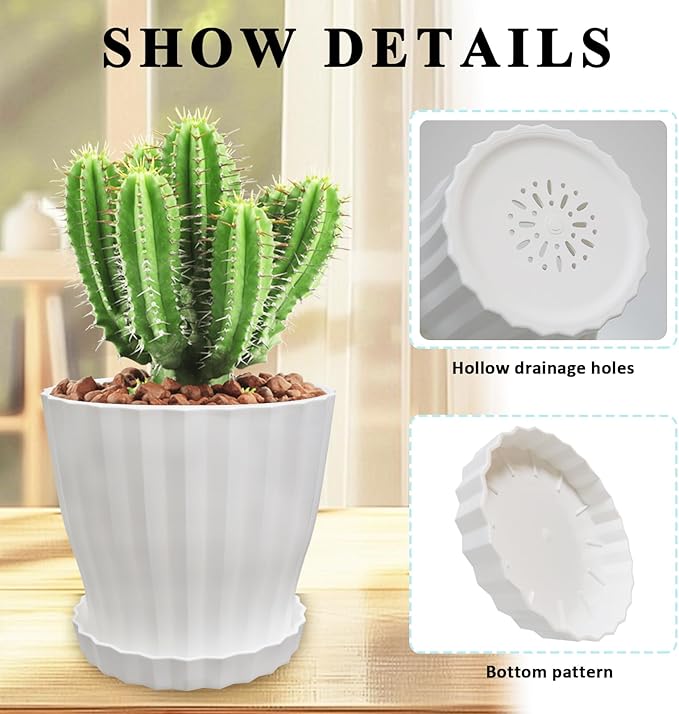 Flower Pots Outdoor Clearance 6 inch Set of 5 Succulent Planters - Image 4