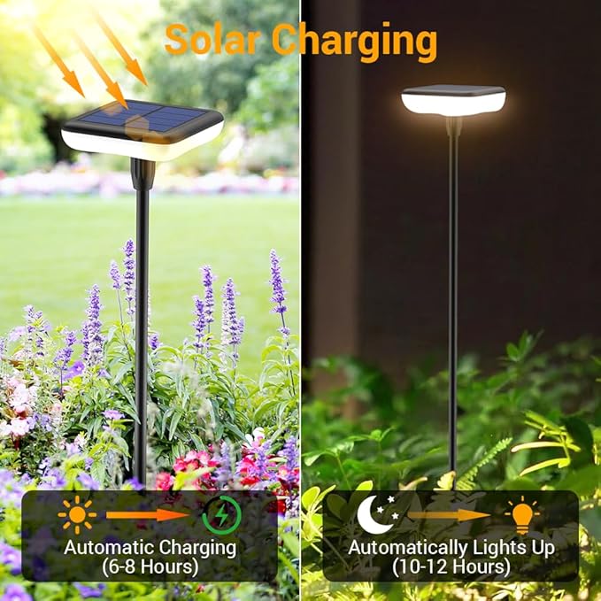 Solar Pathway Lights Outdoor 6 Pack Solar Powered Garden Lights 12H Long - Image 3