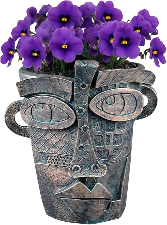 Picasso Abstract Face Flower Pot, Unique Resin Crafted Planter by Unknown