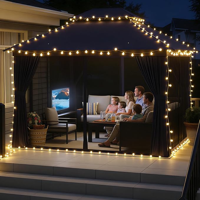 AOXUN Outdoor Gazebo for Patio 10x12 Metal Frame Canopy - Image 4