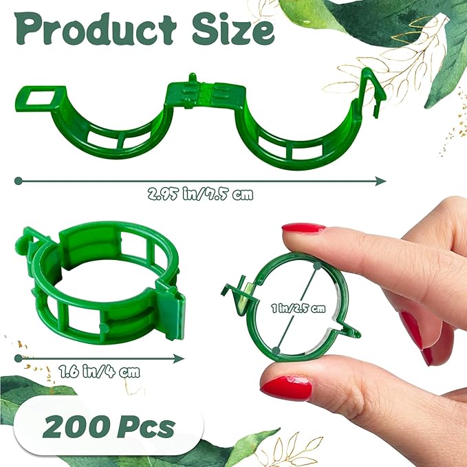 OJYUDD 200 Pcs Plant Support Clips, Plastic Plant Clips - Image 2