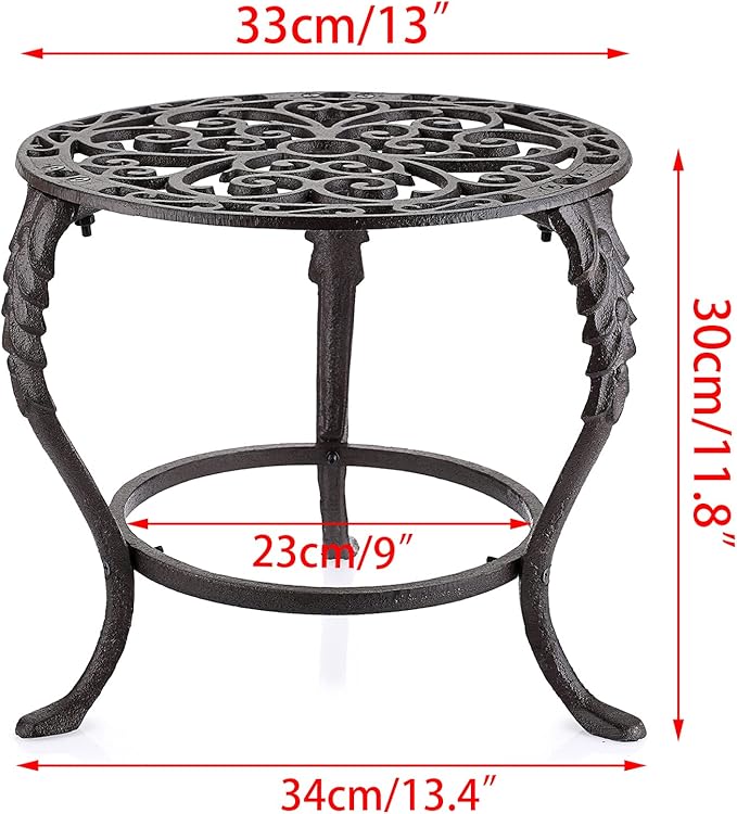 OwnMy Heavy Duty Cast Iron Plant Stand Vintage Iron Flower Pot Holder, Rustic - Image 3
