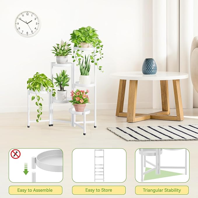iDavosic.ly Plant Stand Indoor Outdoor, 6 Tier Corner Metal Flower Display - Image 4
