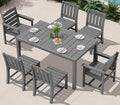 SERWALL 7-Piece Outdoor Dining Set, All Weather HDPE Outdoor Furniture Set by SERWALL