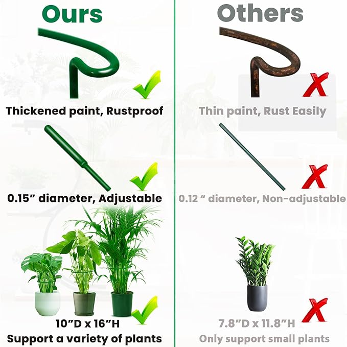 10-Pack Adjustable Height Snake Plant Support Stakes- Sturdy, Rust-Resistant - Image 3