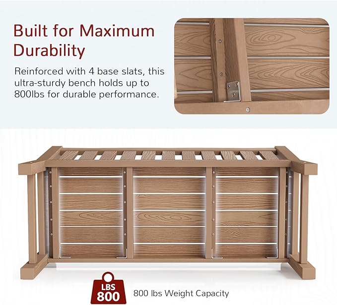 Stoog All-Weather Outdoor Bench, 2-Person Poly Lumber Garden Bench - Image 5