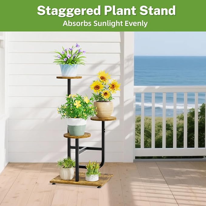 iDavosic.ly 3 Tier Plant Stand Indoor, Corner Tiered Multiple Flower Holder - Image 7