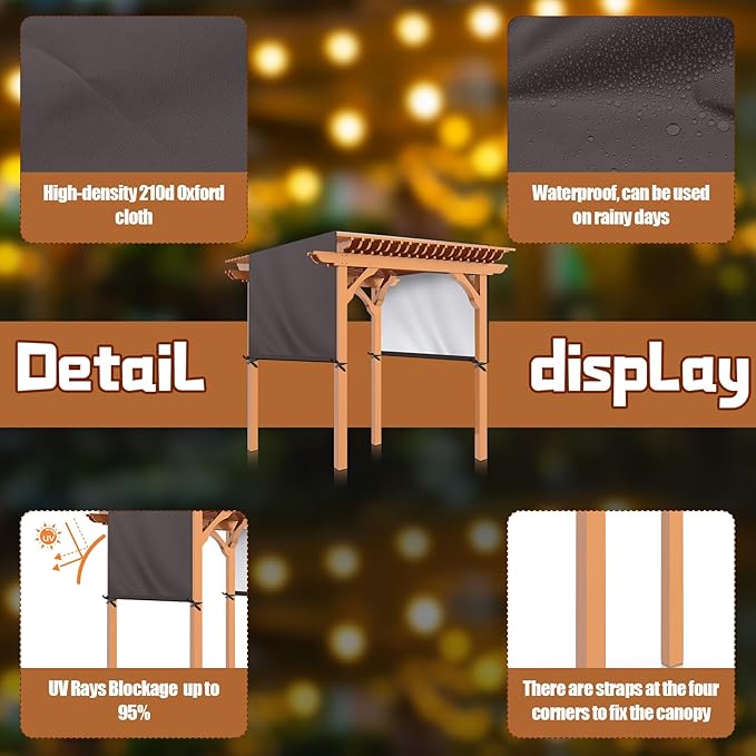 Universal Pergola Replacement Canopy Outdoor Canopy Shade Cover Waterproof - Image 3
