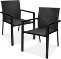 Best Choice Products Set of 2 Stackable Outdoor Wicker Dining Chairs by BestChoiceProducts