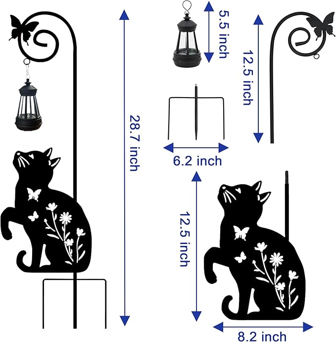 Solar Dog and Cat Lantern Garden Stakes - Image 3