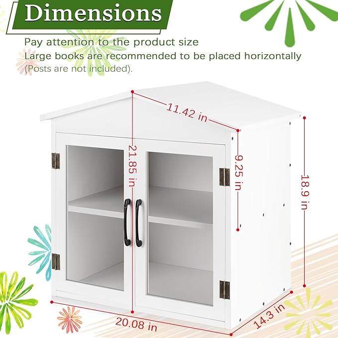 Outdoor Library Outdoor Book Box Storage Small Wooden Cabinet Little Literature - Image 2