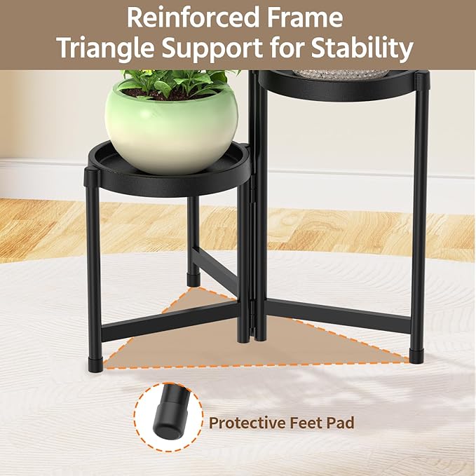 LASZOLA 3 Tiered Folding Plant Stand Indoor - Image 5